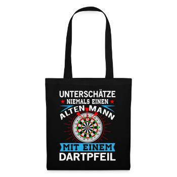 Dart Darts Bullseye Dartspieler Dartboard Geschenk - Stoffbeutel - Schwarz - Vorne