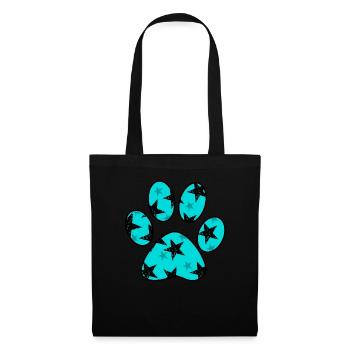 Paw with star pattern - Tote Bag - black - Front