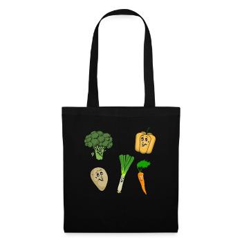 Légumes heureux - Sac en tissu - noir - Devant