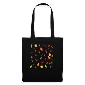 Légumes heureux - Sac en tissu - noir - Devant