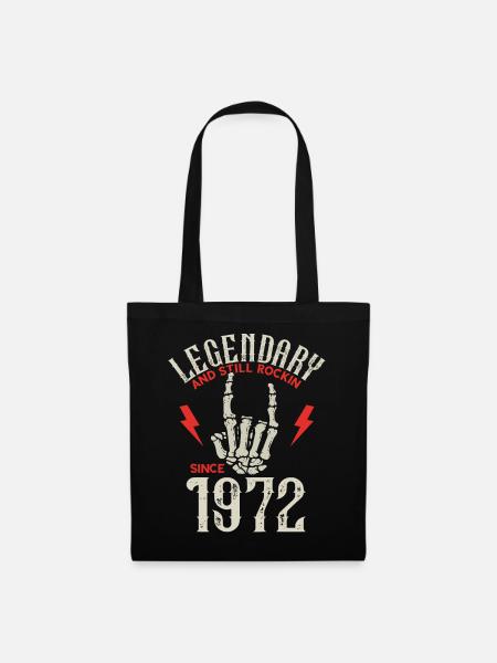 Legendär seit 1972 Jahrgang Geburtstag Geschenk - Stoffbeutel - Schwarz