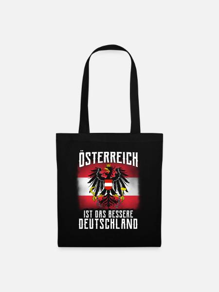 Österreich Tshirt - Stoffbeutel - Schwarz