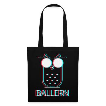 Ballern Techno Raver Electro Rave Musik Club - Stoffbeutel - Schwarz - Vorne