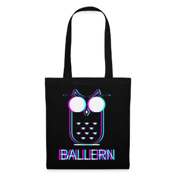 Ballern Techno Raver Electro Rave Musik Club - Stoffbeutel - Schwarz - Vorne