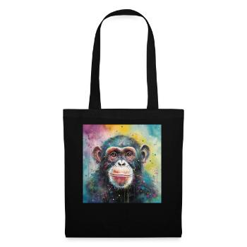 Modern & Colourful Chimpanzee Wall Art by Bodhi - Tote Bag - black - Front