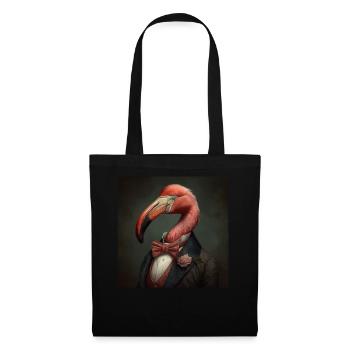 Flamingo in a Suit - Victorian 1800s Style - Tote Bag - black - Front