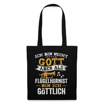 Flügelhorn Blasmusik Musiker Blasinstrument Lustig - Stoffbeutel - Schwarz - Vorne