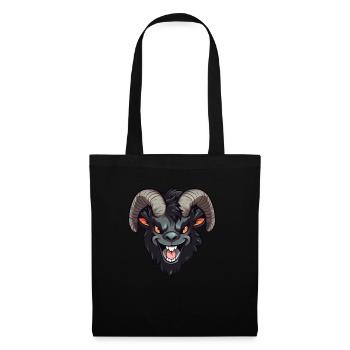 Chèvre chèvre chèvre effrayante - Sac en tissu - noir - Devant