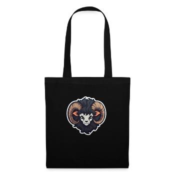 Chèvre chèvre chèvre effrayante - Sac en tissu - noir - Devant