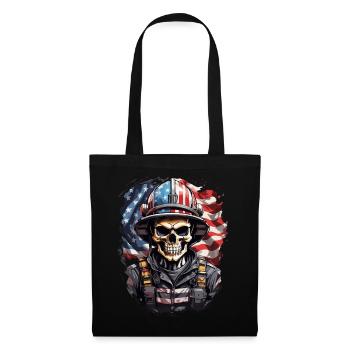 USA Firefighter Heroes Skull - Tote Bag - black - Front