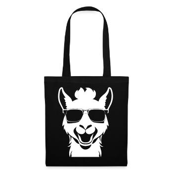 Funny Alpaca Wearing Sunglasses Cool Alpacas - Tote Bag - black - Front