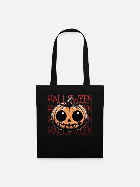 Kürbis - Halloween - Stoffbeutel - Schwarz