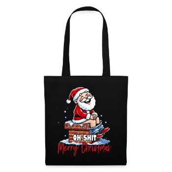 oh merde Joyeux Noël je déteste Noël moche - Sac en tissu - noir - Devant