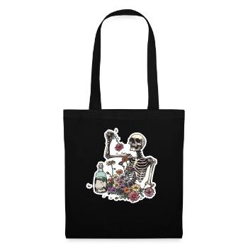 Plant Lover Skeleton Flowers - Tote Bag - black - Front