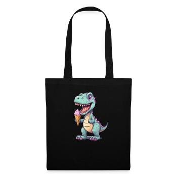 Dino eats cream - Tote Bag - black - Front