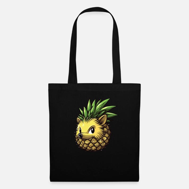 Ananas Igel - Stoffbeutel - Schwarz