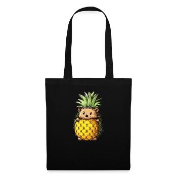 Ananas Igel - Stoffbeutel - Schwarz - Vorne