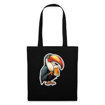 Toucan Drinking Beer Party Bird - Tote Bag - black - Front