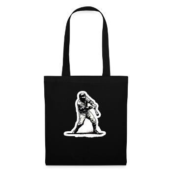 Joueur de baseball noir blanc - Sac en tissu - noir - Devant