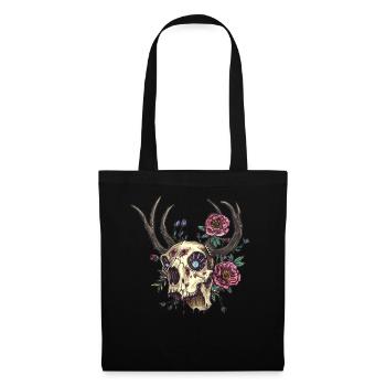 Wendigo Blumen Schädel Wild - Stoffbeutel - Schwarz - Vorne