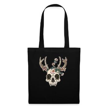 Wendigo Blumen Schädel Wild - Stoffbeutel - Schwarz - Vorne