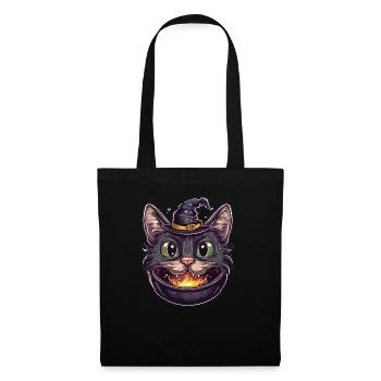 Cat Cauldron Cat Witch Halloween - Tote Bag - black - Front