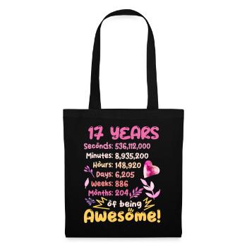 17 Jahre alt! Geburtstagsgeschenk 17. Geburtstag - Stoffbeutel - Schwarz - Vorne