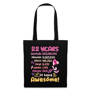 22 years old! Birthday Gift 22nd Birthday - Tote Bag - black - Front