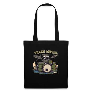 Trash Metal Waschbär Schlagzeug - Stoffbeutel - Schwarz - Vorne