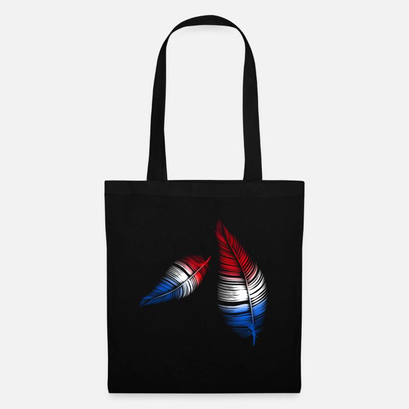 feathers red white blue - Tote Bag - black