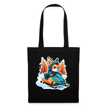 Lynx fait de la motoneige - Sac en tissu - noir - Devant