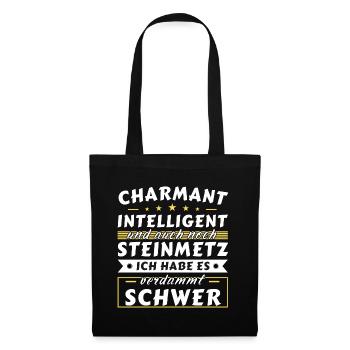 Charmant und intelligent - Steinmetz Edition - Stoffbeutel - Schwarz - Vorne