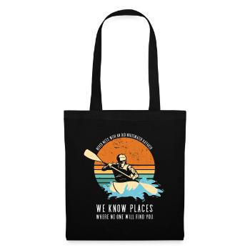 Never Mess With An Old Whitewater Kayaker Kayaking - Tote Bag - black - Front