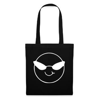 Emoji sketch blanc froid - Sac en tissu - noir - Devant