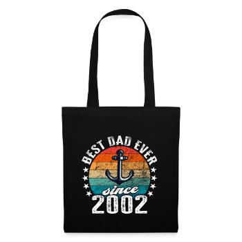Bester Papa der Welt seit 2002 Anker - Stoffbeutel - Schwarz - Vorne
