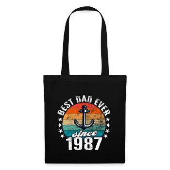 Meilleur père du monde depuis 1987 présentateur - Sac en tissu - noir - Devant