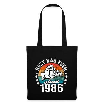 Bester Papa der Welt seit 1986 Vatertag - Stoffbeutel - Schwarz - Vorne
