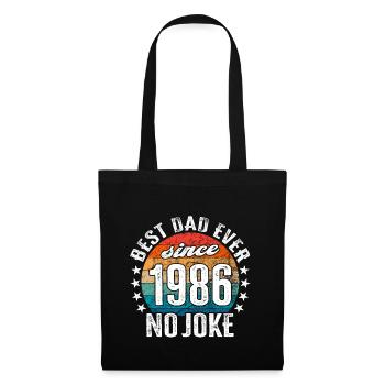 Bester Papa der Welt seit 1986 No Joke - Stoffbeutel - Schwarz - Vorne