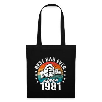 Bester Papa der Welt seit 1981 Vatertag - Stoffbeutel - Schwarz - Vorne