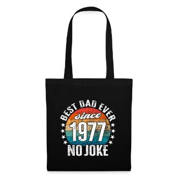 Bester Papa der Welt seit 1977 No Joke - Stoffbeutel - Schwarz - Vorne