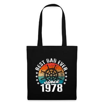 Bester Papa der Welt seit 1978 Kapitän - Stoffbeutel - Schwarz - Vorne