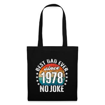 Bester Papa der Welt seit 1978 No Joke - Stoffbeutel - Schwarz - Vorne