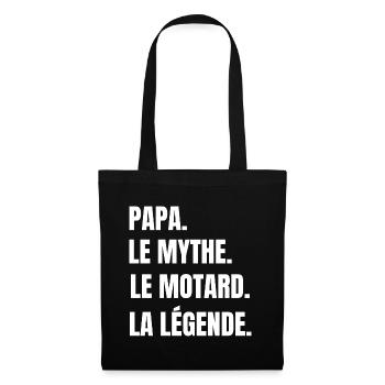 Papa le mythe le motard la légende père cadeau - Sac en tissu - noir - Devant
