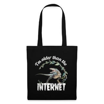 I’m older than the Internet + Dinosaur retro - Stoffbeutel - Schwarz - Vorne
