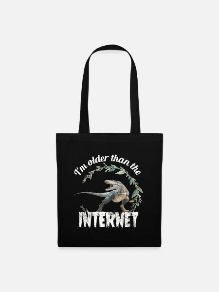 I’m older than the Internet + Dinosaur retro - Stoffbeutel - Schwarz