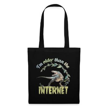 I’m older than the Internet + Dinosaur retro - Stoffbeutel - Schwarz - Vorne