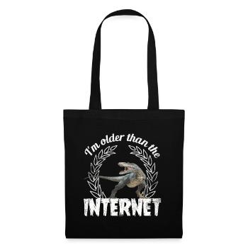 I’m older than the Internet + Dinosaur retro - Stoffbeutel - Schwarz - Vorne