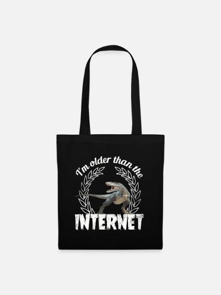 I’m older than the Internet + Dinosaur retro - Stoffbeutel - Schwarz