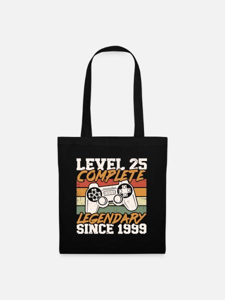 25 Geburtstag Level 25 Complete Jahrgang 1999 - Stoffbeutel - Schwarz