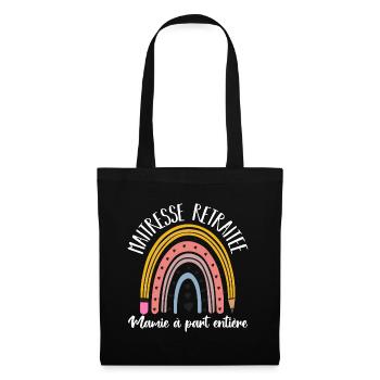 Maitresse retraitée mamie à part entière cadeau - Sac en tissu - noir - Devant